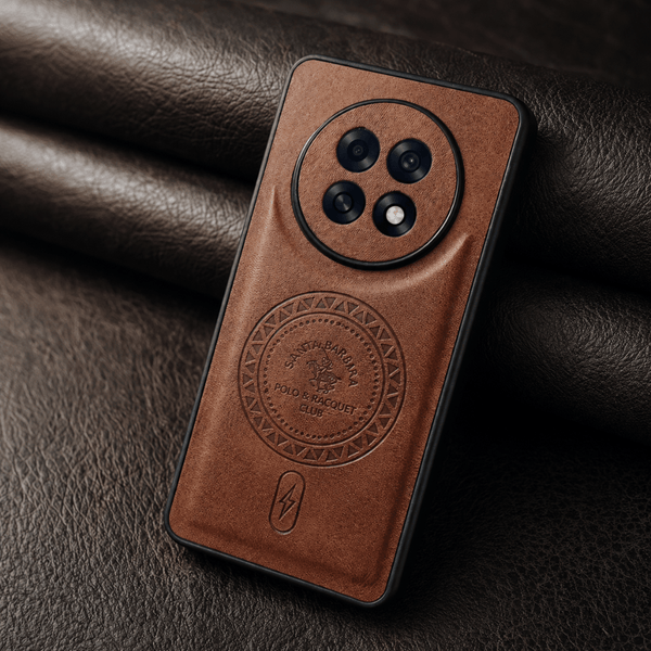 Santa Crest Brown Leather Case for Oppo F31 Pro Plus - The Hatke