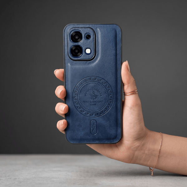 Santa Crest Dark Blue Leather Case for Oppo F31 - The Hatke