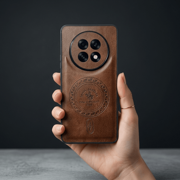 Santa Crest Dark Brown Leather Case for Oppo F31 Pro Plus - The Hatke