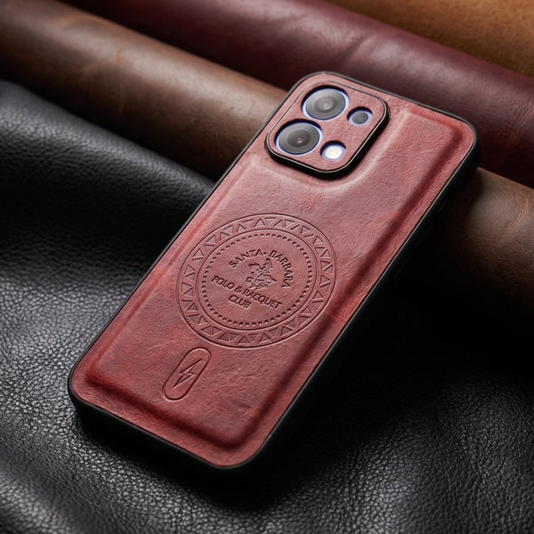 Santa Crest Red Leather Case for Oppo F31 - The Hatke