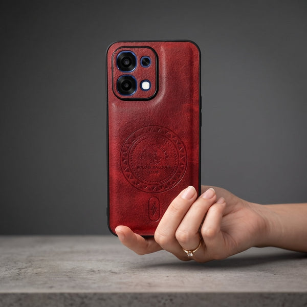 Santa Crest Red Leather Case for Oppo F31 - The Hatke