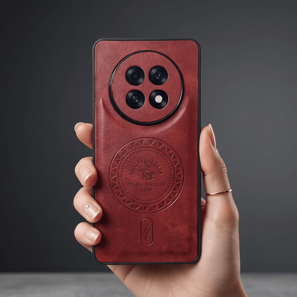 Santa Crest Red Leather Case for Oppo F31 Pro Plus - The Hatke