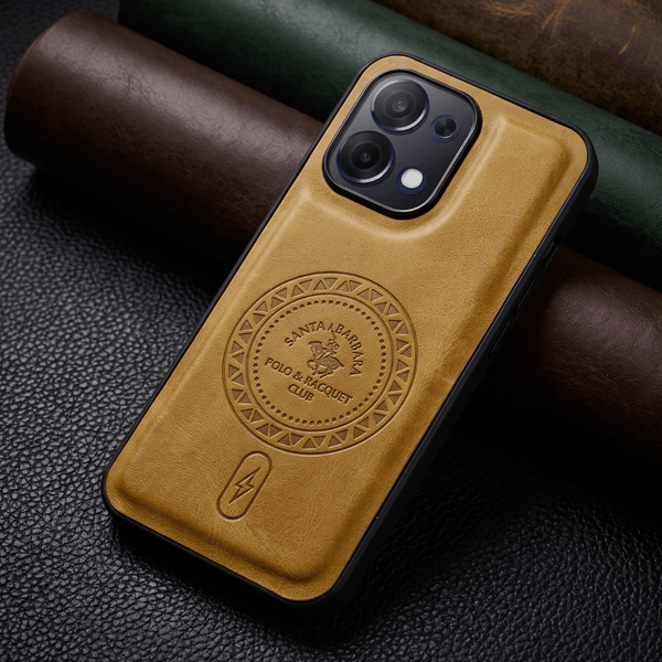 Santa Crest Yellow Leather Case for Oppo F31 - The Hatke