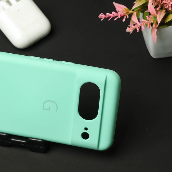 Sea Green Camera Original Silicone case for Google Pixel 8 - The Hatke