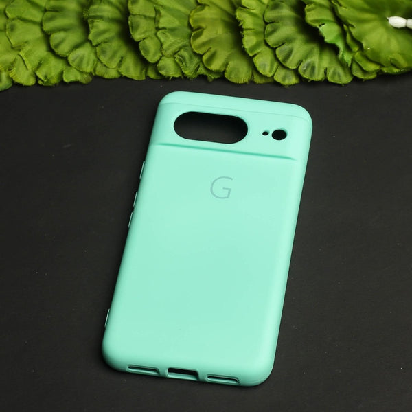 Sea Green Camera Original Silicone case for Google Pixel 8 - The Hatke
