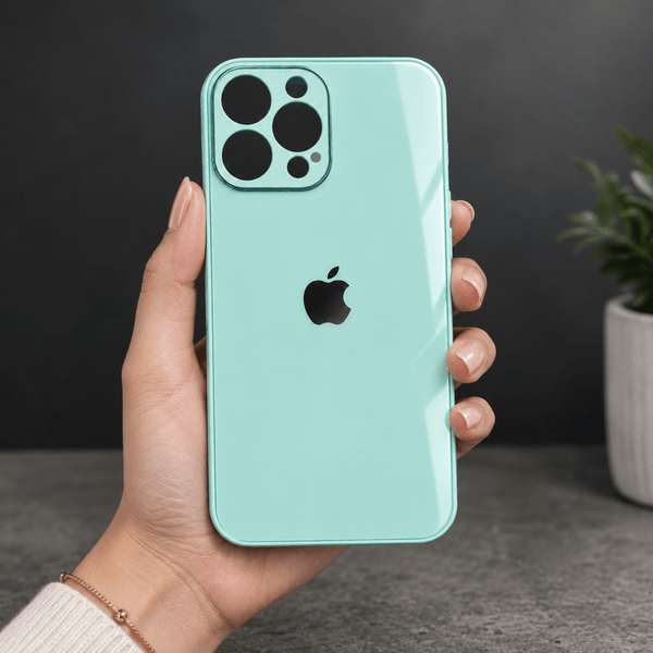 Sea Green Camera Safe mirror case for Apple Iphone 13 Pro Max - The Hatke