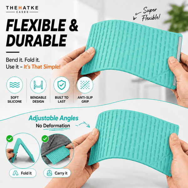 Sea Green Magic foldable flexible silicone stand - The Hatke