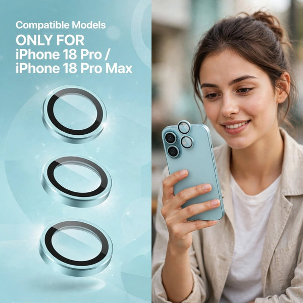 Sea Green Metallic camera ring lens guard for Apple iphone 17 - The Hatke