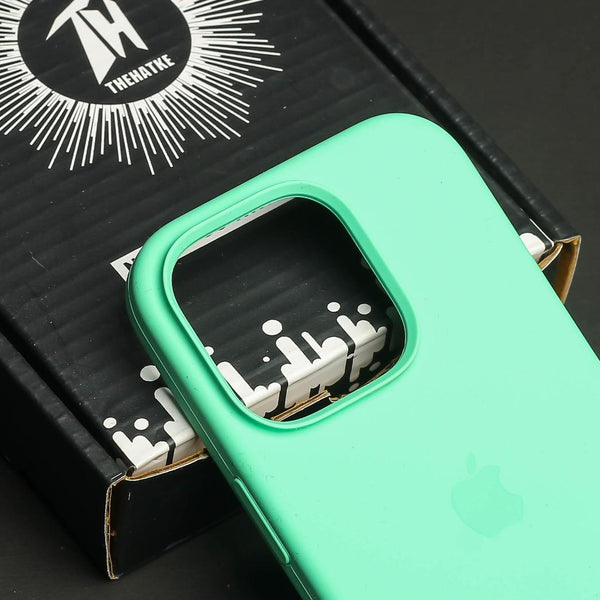 Sea Green Original Camera Safe Silicone case for Apple iphone 16 Pro Max - The Hatke