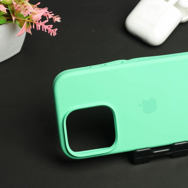 Sea Green Original Camera Safe Silicone case for Apple iphone 16 Pro Max - The Hatke