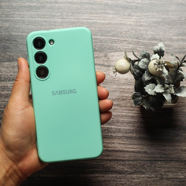 Sea Green Original Camera Safe Silicone case for Samsung S21 FE - The Hatke
