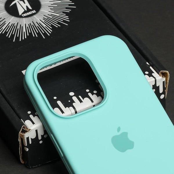 Sea Green Original Silicone case for Apple iphone 15 Pro - The Hatke
