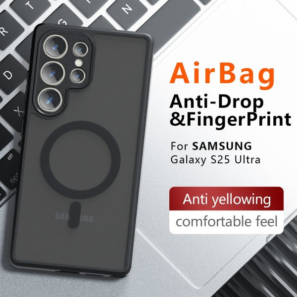 Black MagSafe Clear Transparent Silicone case for Samsung S25 Ultra