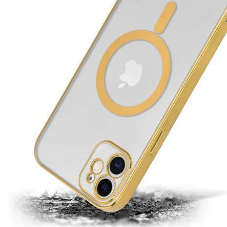 Gold 6D MagSafe Clear Transparent Silicone case for Apple iphone 11