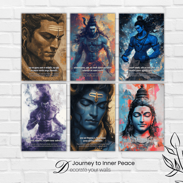 Shiv Ji Combo Poster ( Set of 6 Posters ) - The Hatke