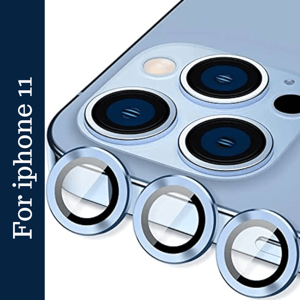 Sierra Blue Metallic camera ring lens guard for Apple iphone 11 - The Hatke