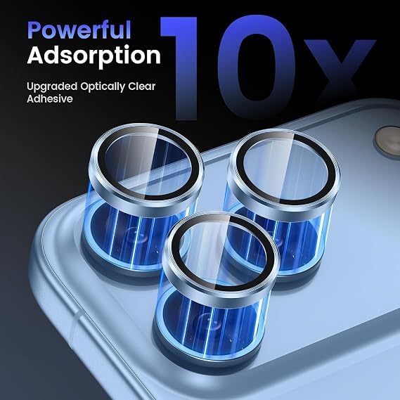 Sierra Blue Metallic camera ring lens guard for Apple iphone 18 Pro - The Hatke