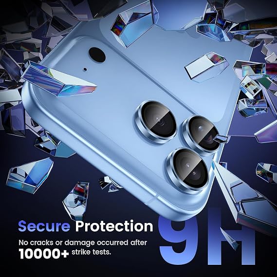 Sierra Blue Metallic camera ring lens guard for Apple iphone 18 Pro - The Hatke