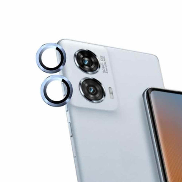 Sierra Blue Metallic camera ring lens guard for Motorola Edge 50 fusion - The Hatke