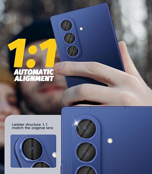 Sierra Blue Metallic camera ring lens guard for Samsung Galaxy Z Fold 7 - The Hatke