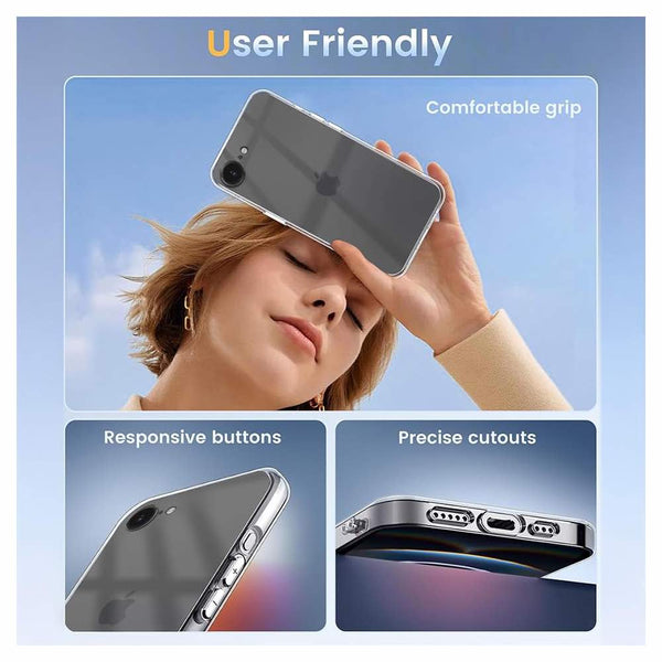 SilicaClear Transparent Silicone Case for Apple Iphone 16E - The Hatke