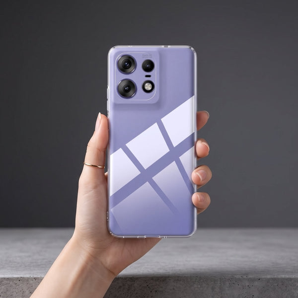 SilicaClear Transparent Silicone Case for Motorola Edge 50 Pro - The Hatke