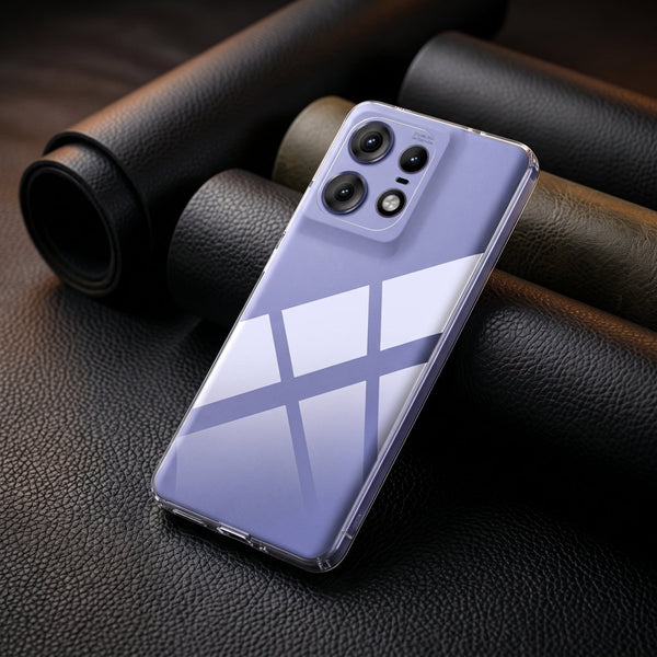 SilicaClear Transparent Silicone Case for Motorola Edge 50 Pro - The Hatke