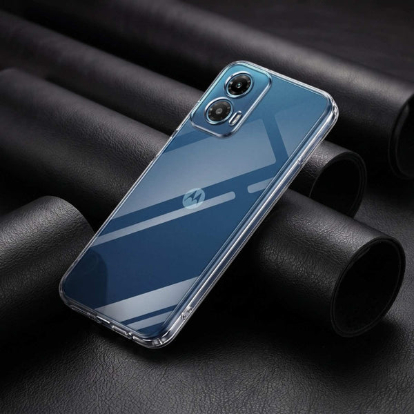 SilicaClear Transparent Silicone Case for Motorola G34 - The Hatke