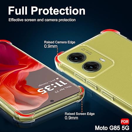 SilicaClear Transparent Silicone Case for Motorola G85 - The Hatke