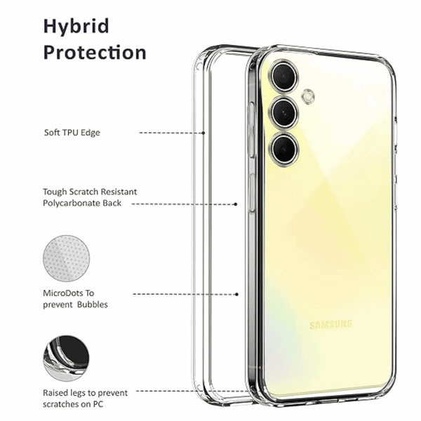 SilicaClear Transparent Silicone Case for Samsung A35 - The Hatke