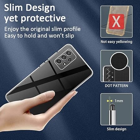 SilicaClear Transparent Silicone Case for Samsung A53 - The Hatke