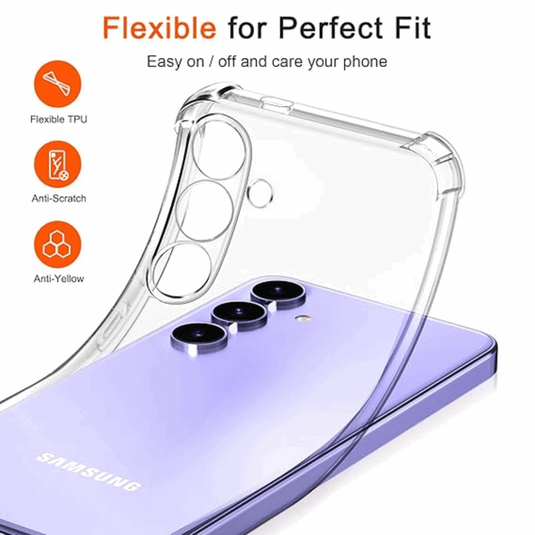 SilicaClear Transparent Silicone Case for Samsung S24 FE - The Hatke