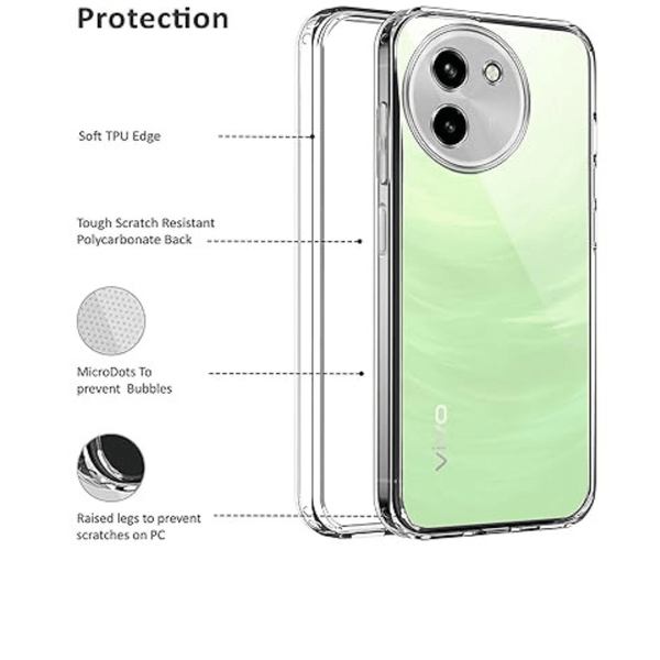 SilicaClear Transparent Silicone Case for Vivo T3X 5g - The Hatke