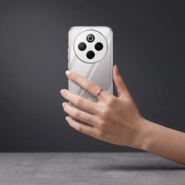 SilicaClear Transparent Silicone Case for Vivo T4 - The Hatke