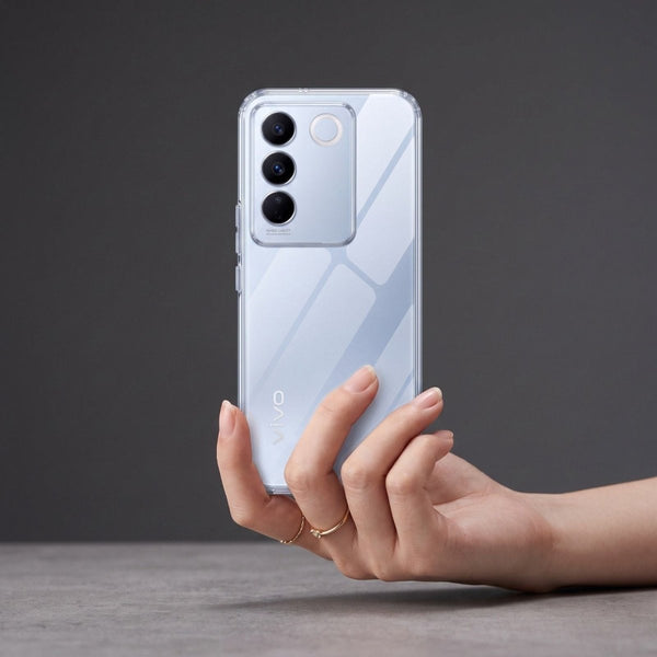 SilicaClear Transparent Silicone Case for Vivo V27 - The Hatke