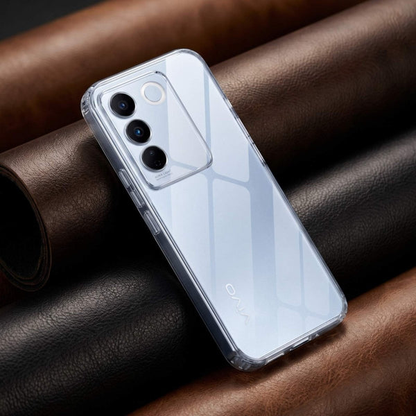 SilicaClear Transparent Silicone Case for Vivo V27 - The Hatke