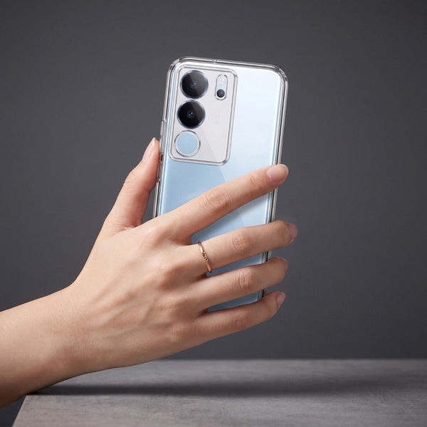 SilicaClear Transparent Silicone Case for Vivo V29 5G - The Hatke