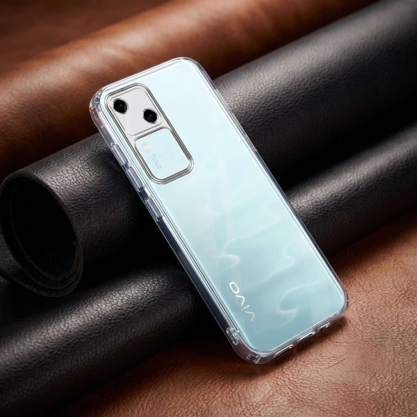 SilicaClear Transparent Silicone Case for Vivo V30 Pro - The Hatke