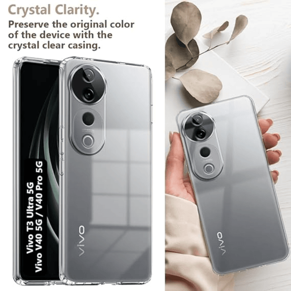 SilicaClear Transparent Silicone Case for Vivo V40 - The Hatke