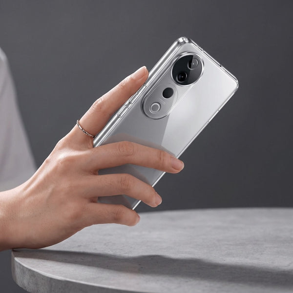 SilicaClear Transparent Silicone Case for Vivo V40 - The Hatke