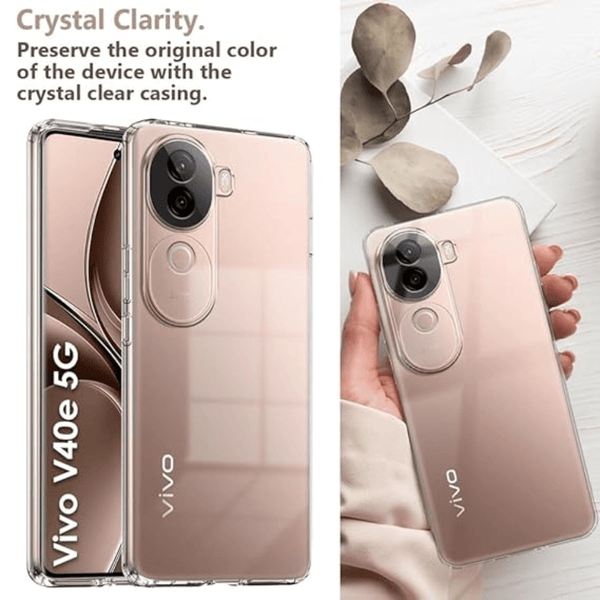 SilicaClear Transparent Silicone Case for Vivo V40E - The Hatke
