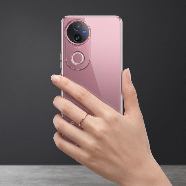 SilicaClear Transparent Silicone Case for Vivo V50 - The Hatke