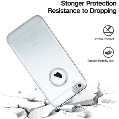 Silver 6D Chrome Logo Cut Transparent Case for Apple iphone 6/6s - The Hatke