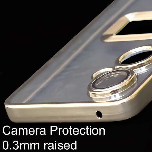 Silver 6D Chrome Logo Cut Transparent Case for Oneplus Nord CE 3 Lite - The Hatke