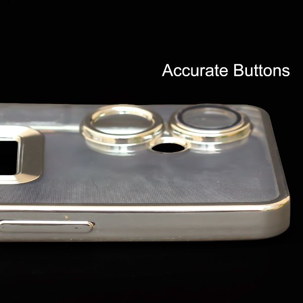 Silver 6D Chrome Logo Cut Transparent Case for Oneplus Nord CE 3 Lite - The Hatke
