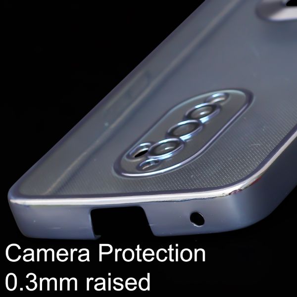 Silver 6D Chrome Logo Cut Transparent Case for Oppo Reno 2F - The Hatke