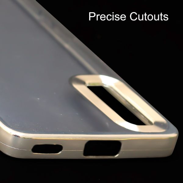 Silver 6D Chrome Logo Cut Transparent Case for Oppo Reno 8T - The Hatke