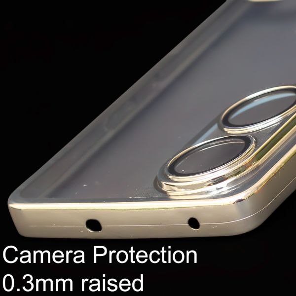 Silver 6D Chrome Logo Cut Transparent Case for Oppo Reno 8T - The Hatke