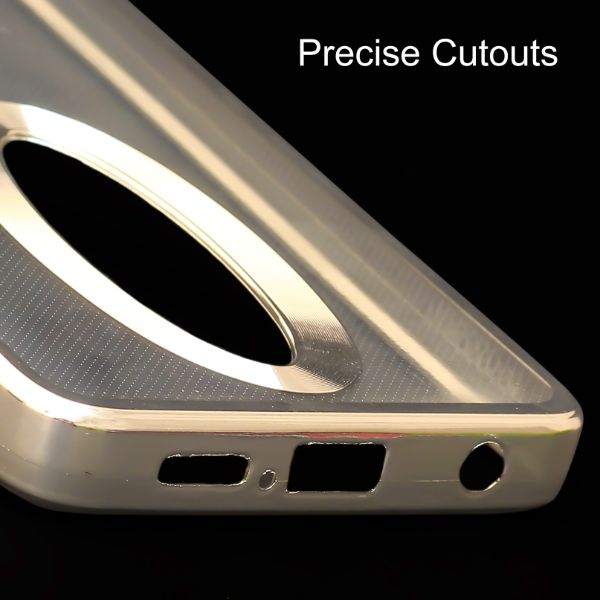 Silver 6D Chrome Logo Cut Transparent Case for Poco X3 - The Hatke