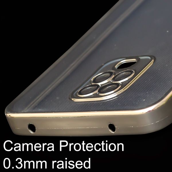 Silver 6D Chrome Logo Cut Transparent Case for Redmi Note 9 Pro - The Hatke